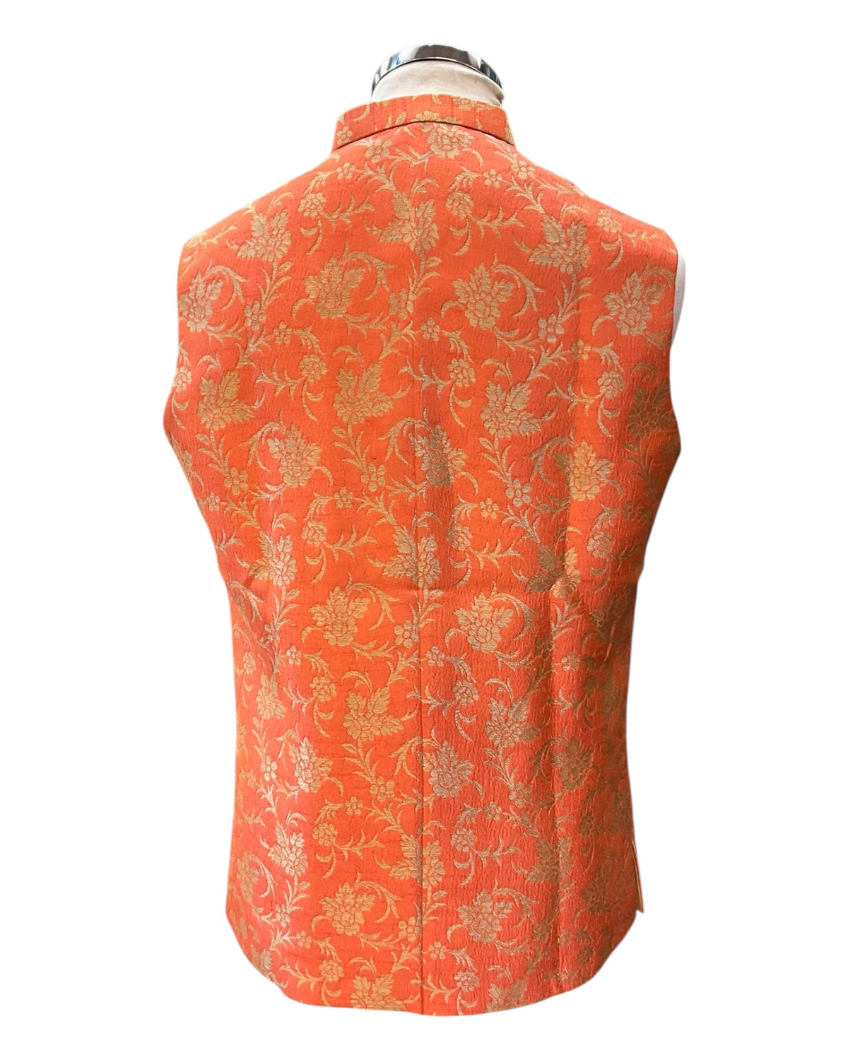 Burnt Orange - Rich Brocade - Mens Traditional Waistcoat - UK Stock - VNS-JKT01 10KK25 - Prachy Creations