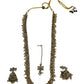 Champagne / Crystal - Medium Size Antique Gold Finish Long Necklace Set with Earrings - RAK411 H 0525 - Prachy Creations