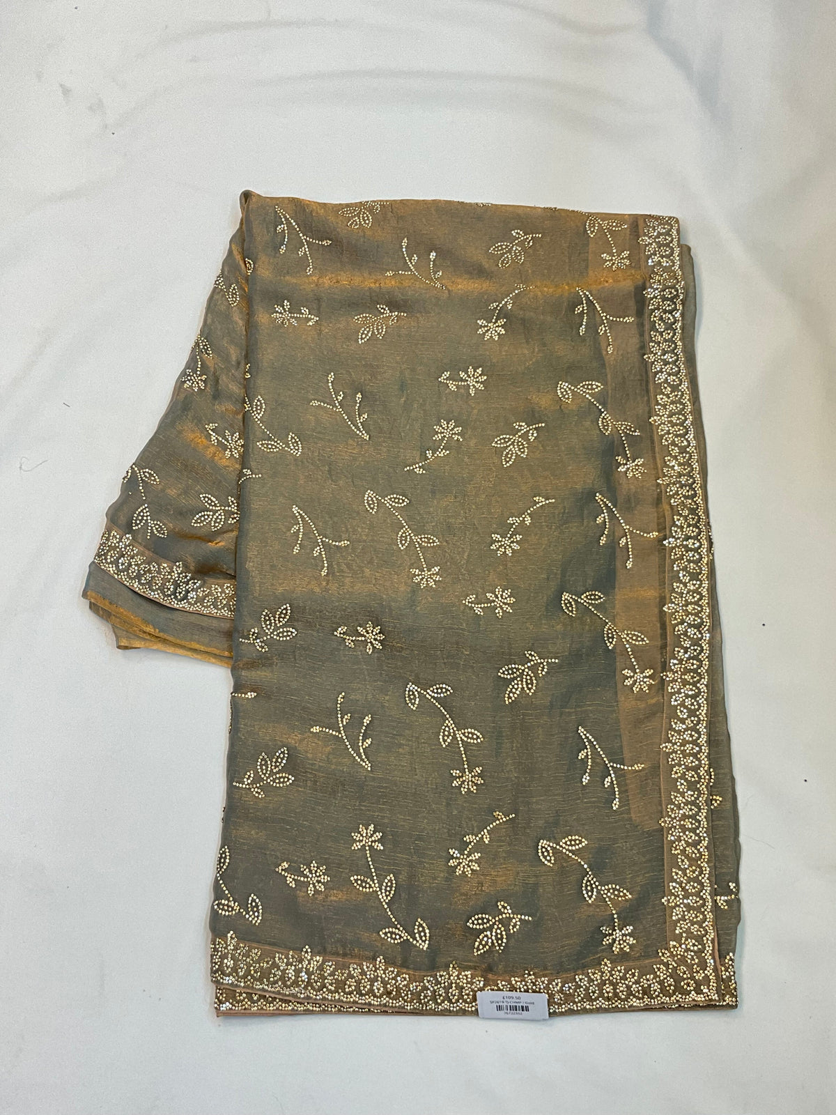 Champagne Gold - Fancy Party Saree with Blouse Piece - UK stock - 24hr Dispatch - SP2619 TJ - Prachy Creations