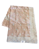Champagne - Tissue Crepe - Party Wear Embroidered Saree with Blouse Piece - SP2504015 VR - Prachy Creations