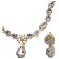 Clear - American Diamond Style Gold Finish Small Size Necklace Set with Earrings - AE2422 11H24 - Prachy Creations