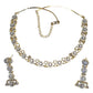 Clear - American Diamond Style Gold Finish Small Size Necklace Set with Earrings - AE2423 11C24 - Prachy Creations