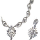 Clear - American Diamond Style Silver Finish Small Size Necklace Set with Earrings - AE2421 11R24 - Prachy Creations