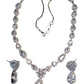 Clear - American Diamond Style Silver Finish Small Size Necklace Set with Earrings - AE2422 11H24 - Prachy Creations
