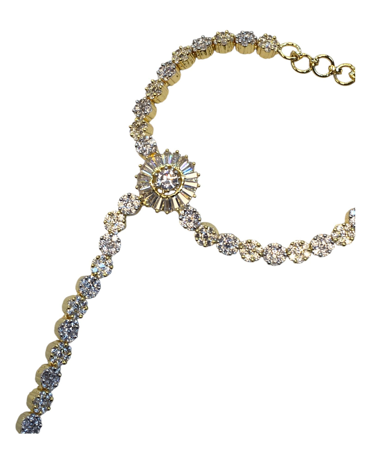 Clear - Gold Finish Panja / Indian Ladies Hand Accessory - Fashion Jewellery - Bollywood - Weddings - AE2444 11Rp24 - Prachy Creations