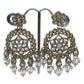 Clear - Large Size Antique Gold Finish Long Necklace Set with Earrings - RZ13 11KT24 - Prachy Creations