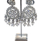 Clear - Large Size Silver Finish Long Necklace Set with Earrings - RZ13 11KT24 - Prachy Creations