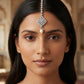 Clear - Silver Finish Medium Size Tika Head Piece - Indian Ladies Fashion Jewellery - AE2441 11Vp24 - Prachy Creations