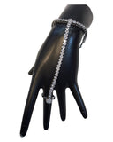 Clear - Silver Finish Panja / Indian Ladies Hand Accessory - Fashion Jewellery - Bollywood - Weddings - AE2443 11Jp24 - Prachy Creations