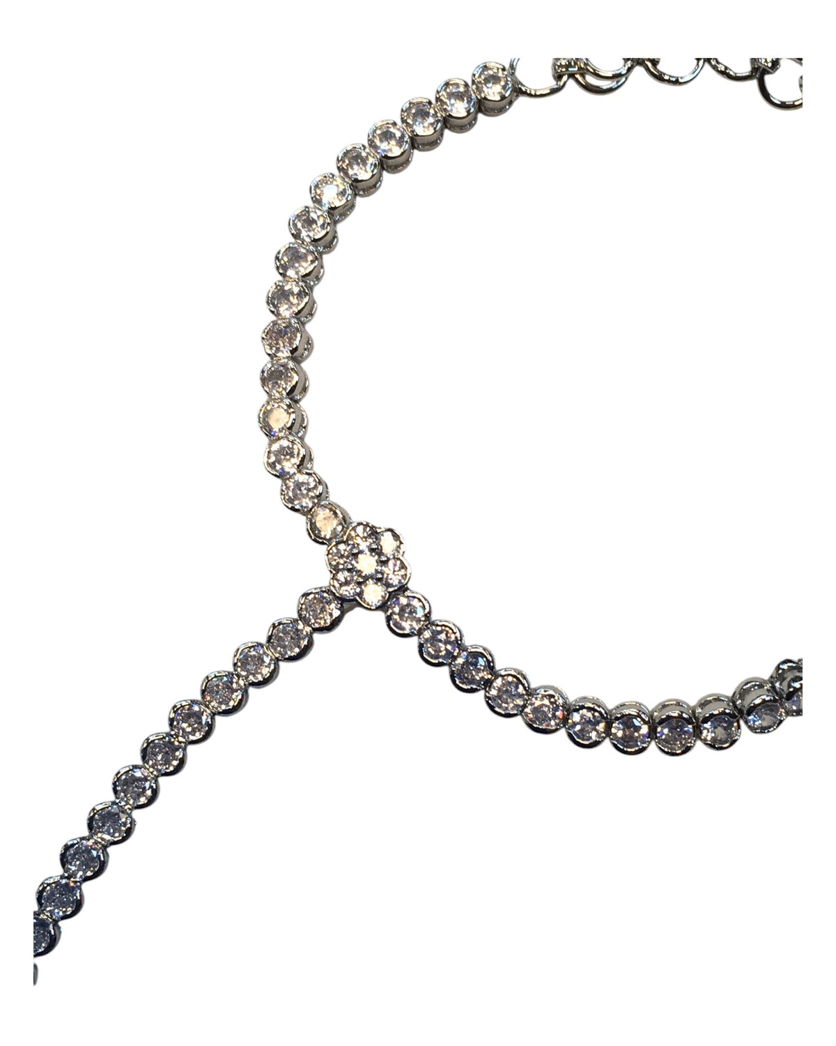 Clear - Silver Finish Panja / Indian Ladies Hand Accessory - Fashion Jewellery - Bollywood - Weddings - AE2443 11Jp24 - Prachy Creations