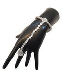 Clear - Silver Finish Panja / Indian Ladies Hand Accessory - Fashion Jewellery - Bollywood - Weddings - AE2444 11Rp24 - Prachy Creations