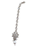 Clear / White - Silver Finish Medium Size Tika Head Piece - Indian Ladies Fashion Jewellery - AE2437 11Vp24 - Prachy Creations