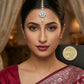 Clear / White - Silver Finish Small Size Tika Head Piece - Indian Ladies Fashion Jewellery - AE2434 11Vp24 - Prachy Creations