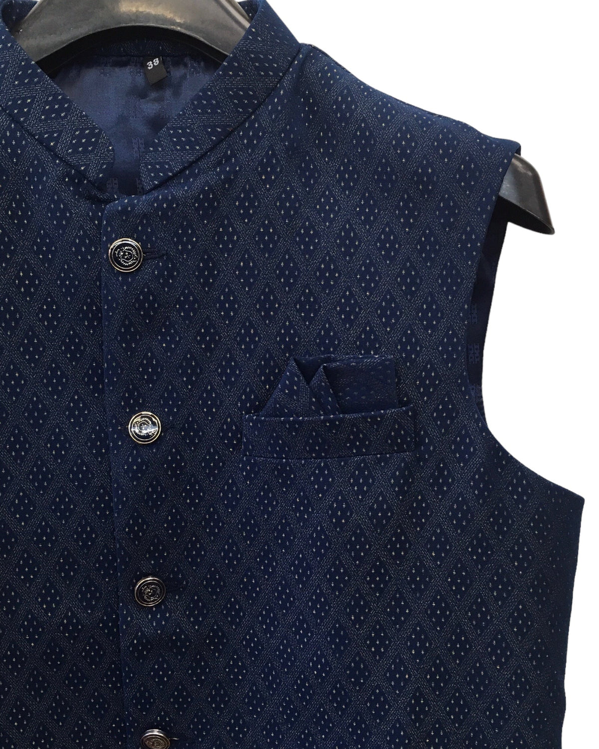 Cobalt Blue - Rich Suiting Material Mens Waistcoat - Amazing Fit - Great Quality - YD2411 KA 0424 - Prachy Creations