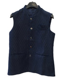 Cobalt Blue - Rich Suiting Material Mens Waistcoat - Amazing Fit - Great Quality - YD2411 KA 0424 - Prachy Creations