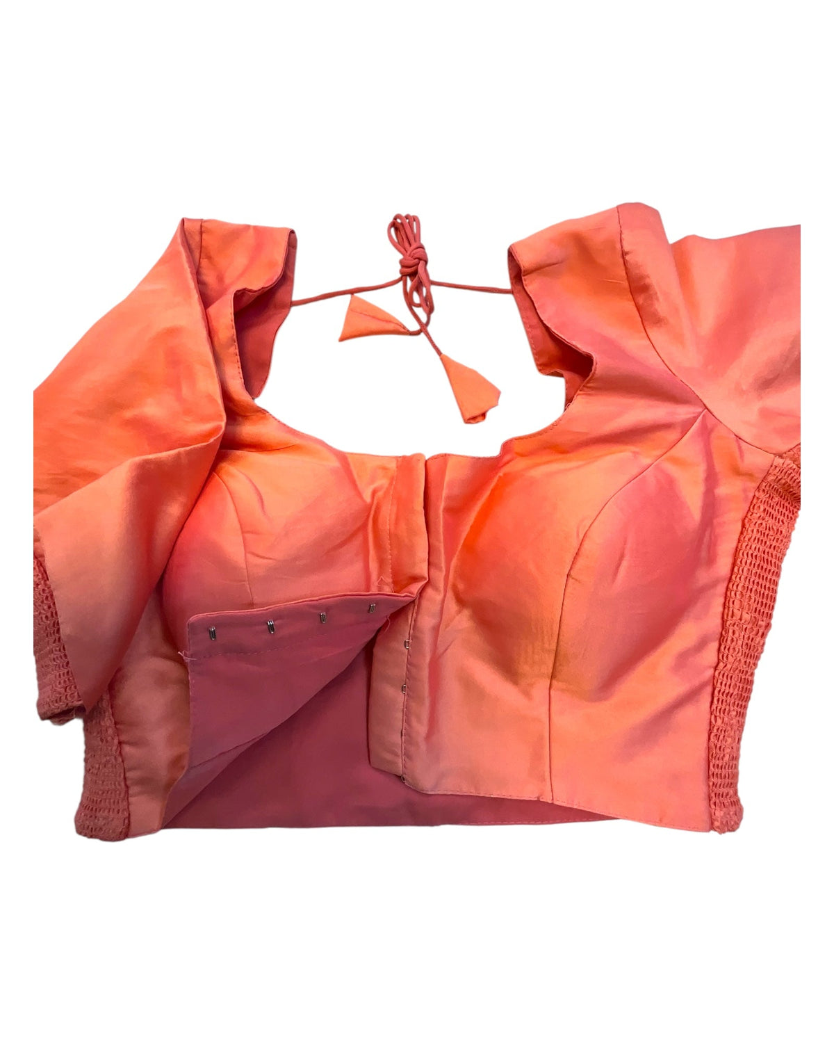 Coral - HYBRID Silky Saree blouse - With Elastic on both side for Great fit - Size 36",38", 40" S M L - VAM1216 Ap - Prachy Creations