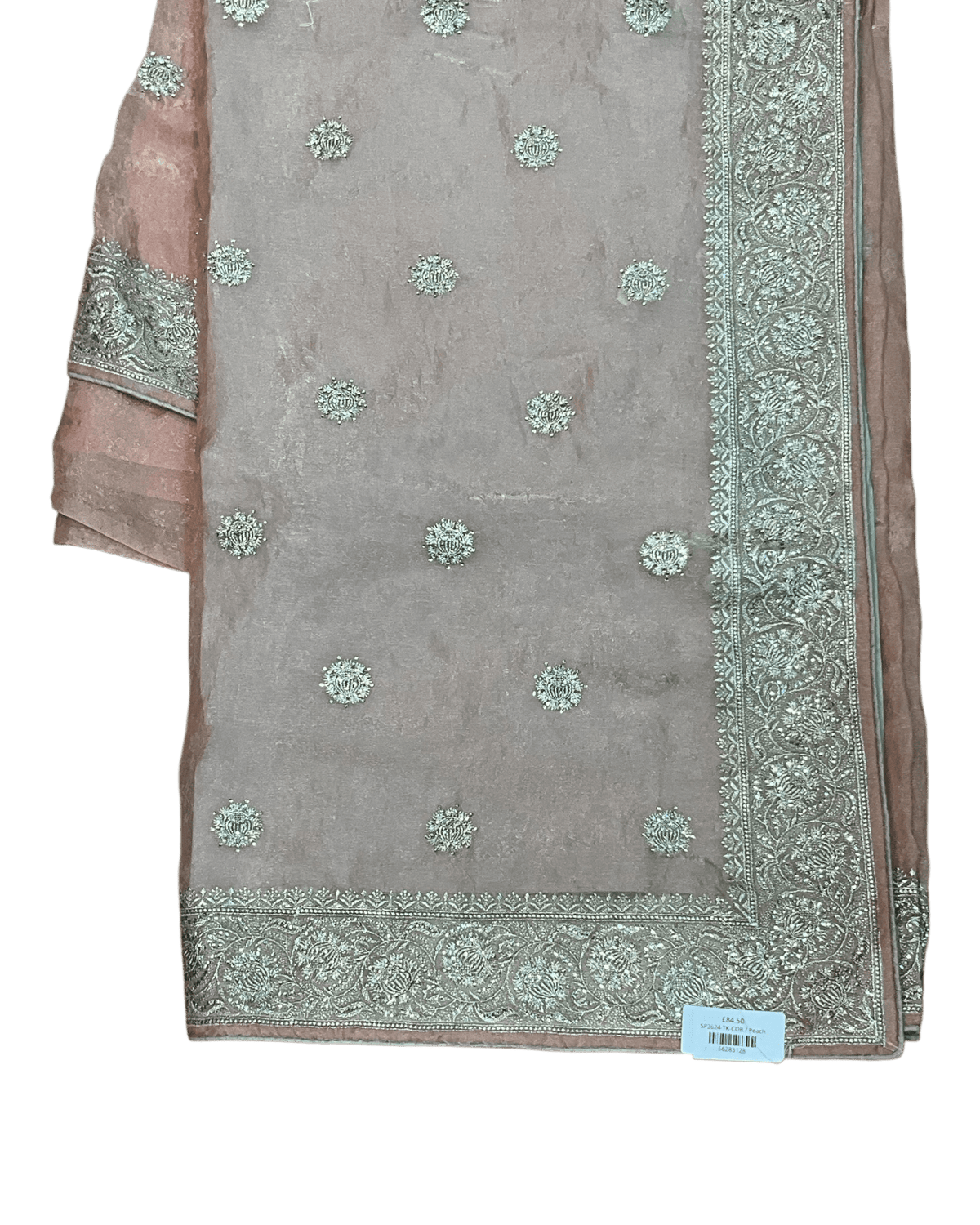 Coral / Peach - Fancy Party Saree with Blouse Piece - UK stock - 24hr Dispatch - SP2624 TK - Prachy Creations