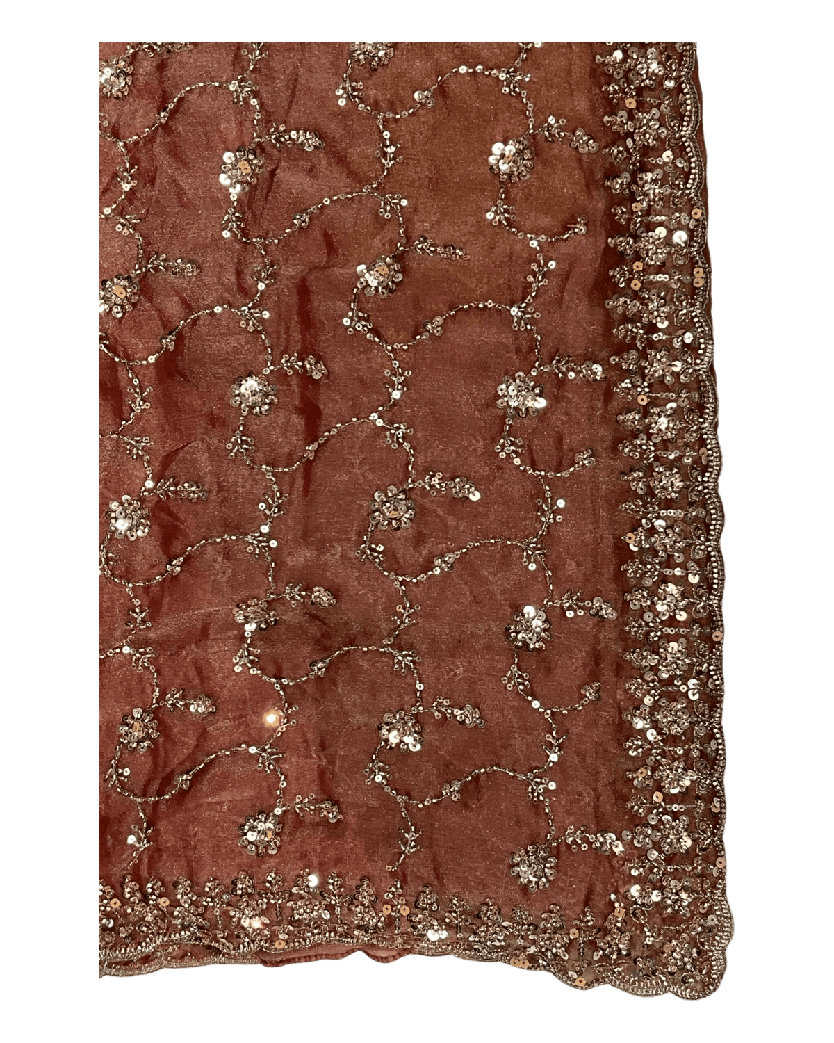 Coral Pink - Rich Bridal Saree with Allover Embroidery and Blouse Piece - UK stock - 24hr Dispatch - RS2519 JT - Prachy Creations