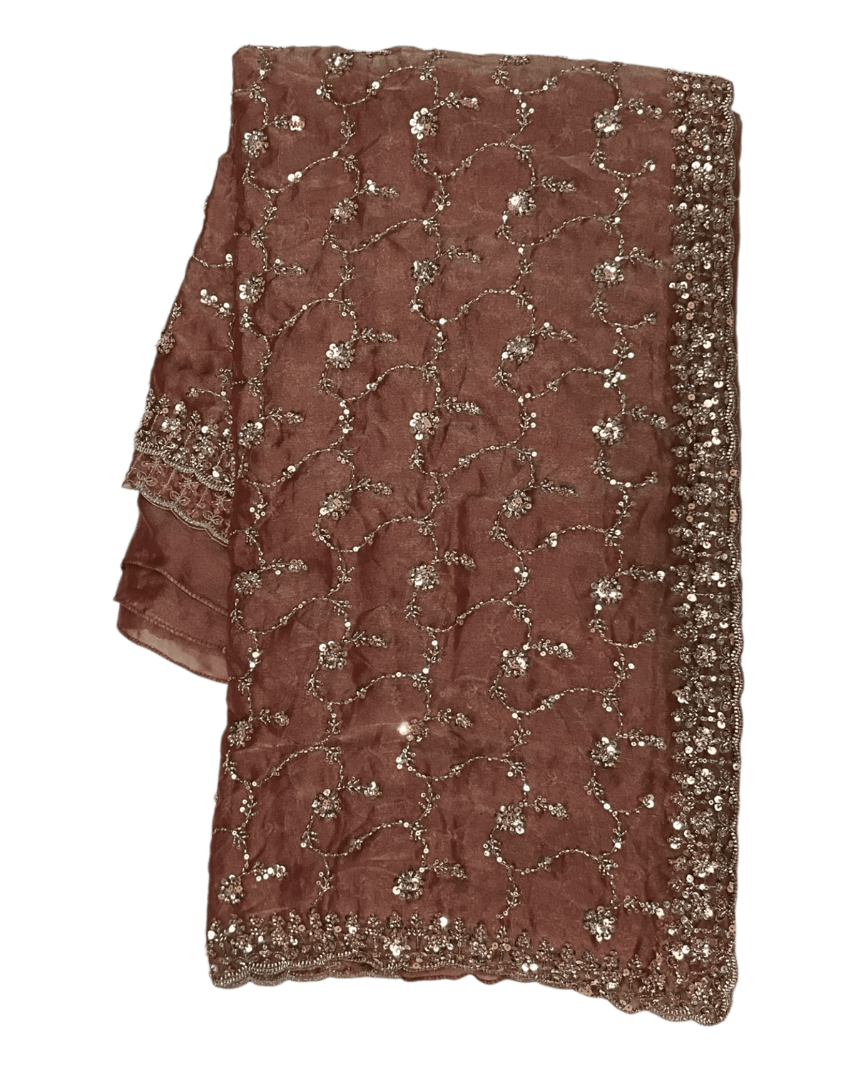 Coral Pink - Rich Bridal Saree with Allover Embroidery and Blouse Piece - UK stock - 24hr Dispatch - RS2519 JT - Prachy Creations