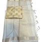 Cream - Fancy Cotton Silky Saree with Brocade Blouse Piece - UK Stock - 2/3 days Delivery 12KP25 RT411006 - Prachy Creations