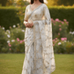 Cream / Gold - Rich Bridal Saree with Allover Embroidery and Blouse Piece - UK stock - 24hr Dispatch - RS2518 AJ - Prachy Creations