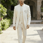 Cream / Off White - PREMIUM Slim Fit Mens Self Brocade BandhGala / Prince / Chinese Collar Jacket with Long inside Waistcoat - Fantastic Fit - CS2505 03PY25 - Prachy Creations