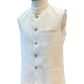 Cream / Off White - PREMIUM Slim Fit Mens Self Brocade BandhGala / Prince / Chinese Collar Jacket with Long inside Waistcoat - Fantastic Fit - CS2505 03PY25 - Prachy Creations