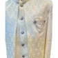 Cream / Off White - PREMIUM Slim Fit Mens Self Brocade BandhGala / Prince / Chinese Collar Jacket with Long inside Waistcoat - Fantastic Fit - CS2505 03PY25 - Prachy Creations