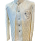 Cream / Off White - PREMIUM Slim Fit Mens Self Brocade BandhGala / Prince / Chinese Collar Jacket with Long inside Waistcoat - Fantastic Fit - CS2505 03PY25 - Prachy Creations