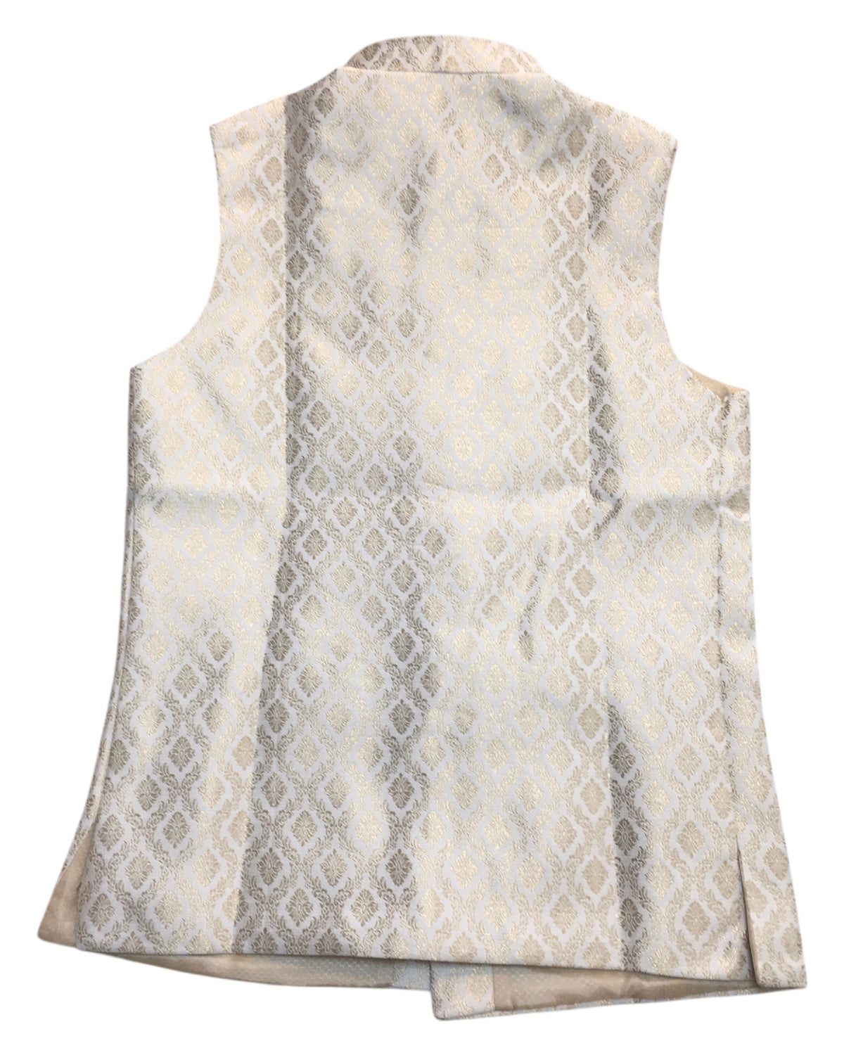 Cream - Rich Banarasi Brocade Handloom Brocade Mens Waistcoat - UK Stock- Dispatch in 24 hrs - KCS241107 KP - Prachy Creations