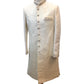 Cream - Rich Banarasi Brocade Sherwani with Zardosi Hand Embroidery - BS978 01KYV25 - Prachy Creations