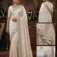 Cream - Saree with Thread / Stone Work and Blouse Piece - UK stock - 24hr Dispatch - SP2613 VY - Prachy Creations