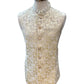 Cream with Lilac & Gold Thread Brocade - Premium Mens Waistcoat - VNS-JKT7910/1 10KJ25 - Prachy Creations