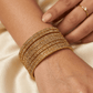 Dark / Antique Gold Finish - Set of 8 Stone Bangles - M to XXL - HAN2601 07Ka26 - Prachy Creations