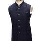 Dark Blue - Rich Suiting Material Mens Indian Waistcoat - Amazing Fit - Great Quality - YD2419 KC 0824 - Prachy Creations