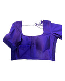 Dark Brinjal / Purple - HYBRID Silky Saree blouse - With Elastic on both side for Great fit - Size 36",38", 40" S M L - VAM1216 Ap - Prachy Creations