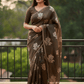 Dark Brown - Floral Printed Blouse Piece - UK stock - 24hr Dispatch - RS2504 VP - Prachy Creations