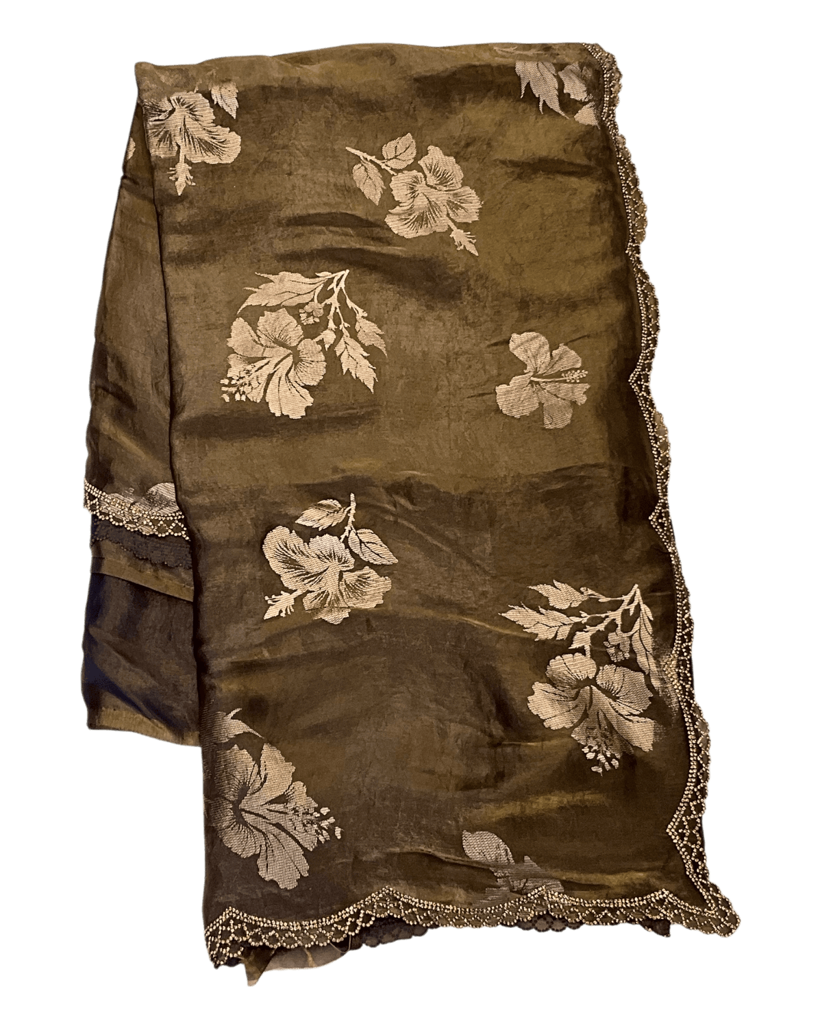 Dark Brown - Floral Printed Blouse Piece - UK stock - 24hr Dispatch - RS2504 VP - Prachy Creations