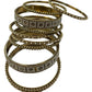 Dark Gold Stone and Pearl - Antique Gold Finish Bangles Set (Set of 10) - UK stock - SM, M, L, XL JAN2648 08T25 - Prachy Creations
