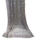 Dark Grey - Pastel Sequins Silky Saree with Blouse Piece - MF3764 JY 0824 - Prachy Creations