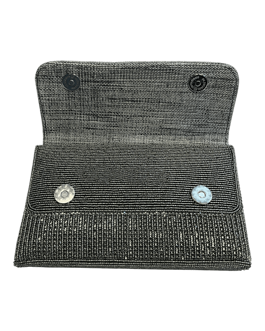 Dark Grey - Rich Hand Embroidered Clutch Bag / Handbag -Bollywood / Weddings - AKB278 11KJ25 - Prachy Creations