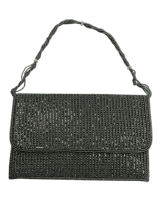Dark Grey - Rich Hand Embroidered Clutch Bag / Handbag -Bollywood / Weddings - AKB278 11KJ25 - Prachy Creations