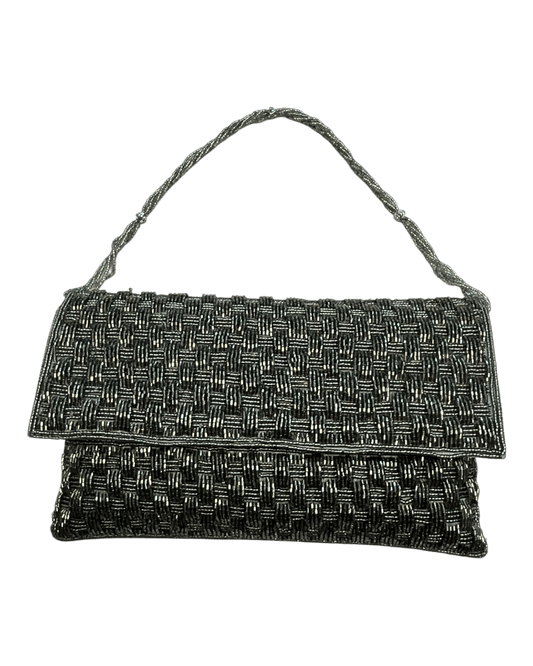 Dark Grey - Rich Hand Embroidered Clutch Bag / Handbag -Bollywood / Weddings - TBZ02 11KJ25 - Prachy Creations