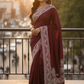 Dark Magenta - Classic Saree with Thread / Stone Work and Blouse Piece - UK stock - 24hr Dispatch - RS2506 VP - Prachy Creations