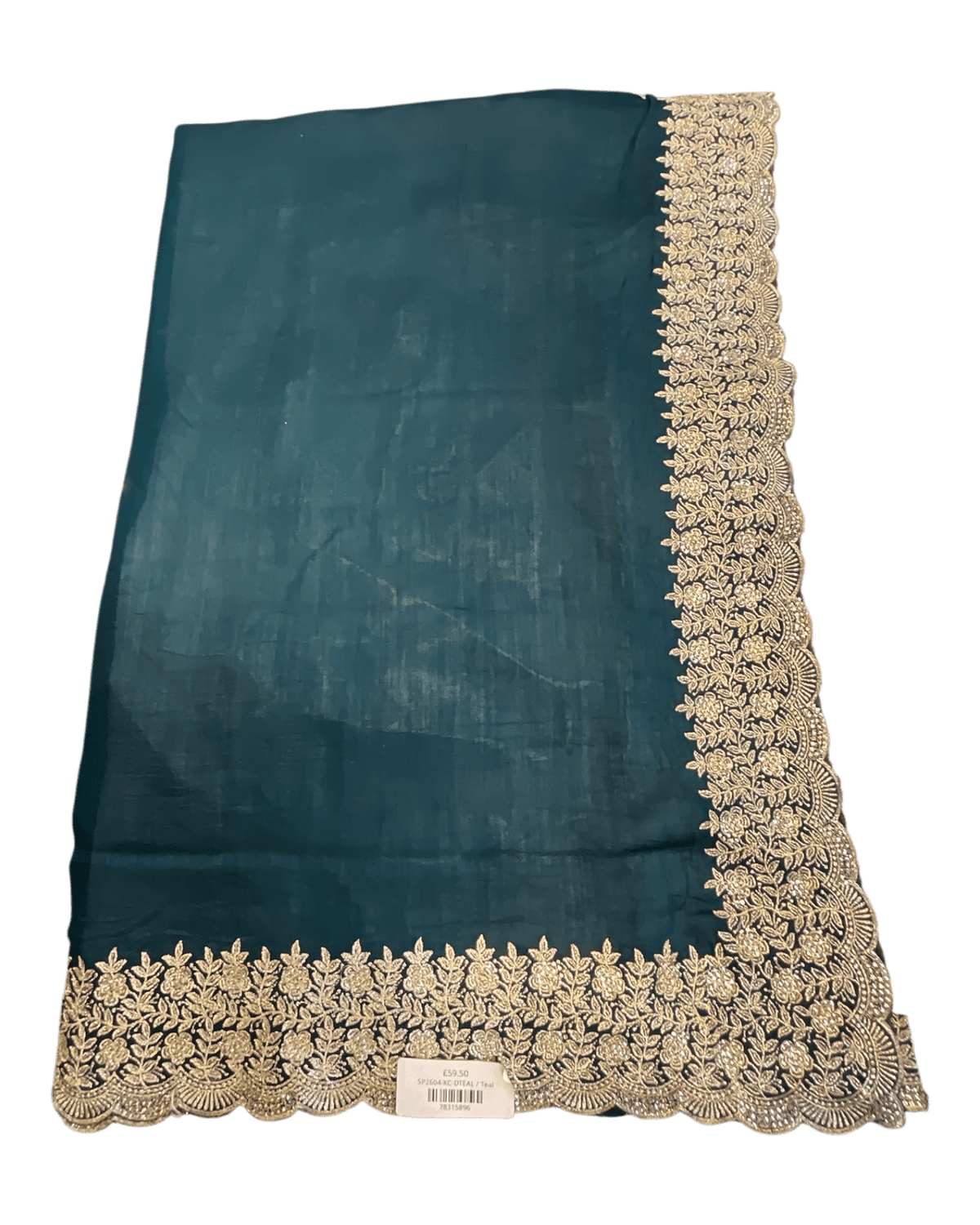 Dark Teal - Fancy Party Saree with Blouse Piece - UK stock - 24hr Dispatch - SP2604 KC - Prachy Creations