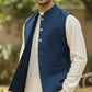 Dark Teal - Self Brocade - Premium Suede Feel Mens Indian Waistcoat - UK Stock - 24 hr Dispatch - VNS-JKT697/31 10KP25 - Prachy Creations