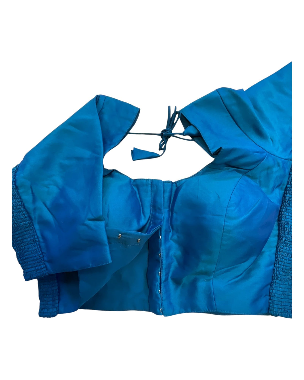 Dark Turquoise / Peacock Blue - HYBRID Silky Saree blouse - With Elastic on both side for Great fit - Size 36",38", 40" S M L - VAM1216 Ap - Prachy Creations