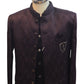 Dark Wine - PREMIUM Slim Fit Mens Self Brocade BandhGala / Prince / Chinese Collar Jacket with Long Waistcoat - Fantastic Fit - CS2505 01PY25 - Prachy Creations