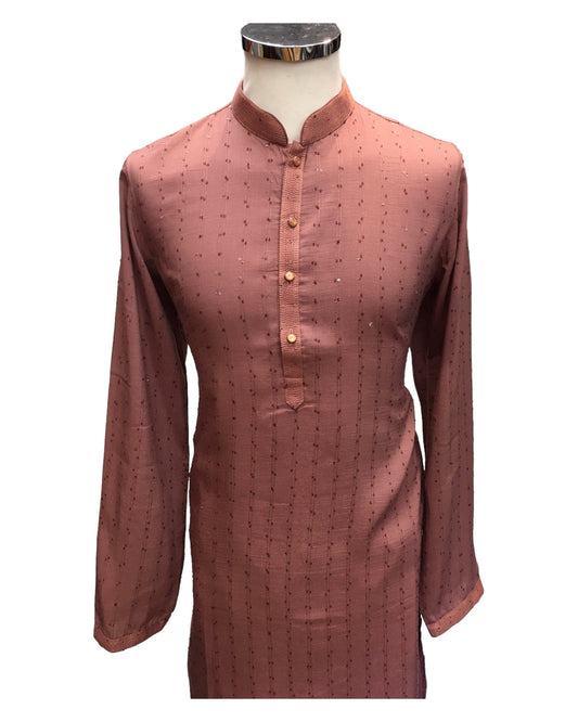 Dusty Pink - Fantastic Mens Indian Kurta set - Weddings / Walimas , Sangeet, Eid, Mehndi / Henna - NAD2405 08KA24 - Prachy Creations