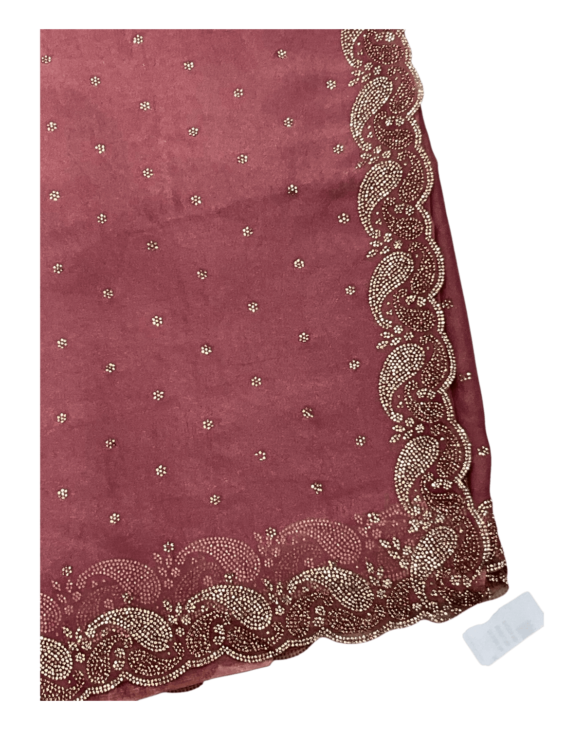 Dusty Pink - Rich Saree with Stone Work Border and Blouse Piece - UK stock - 24hr Dispatch - RS2532 TC - Prachy Creations